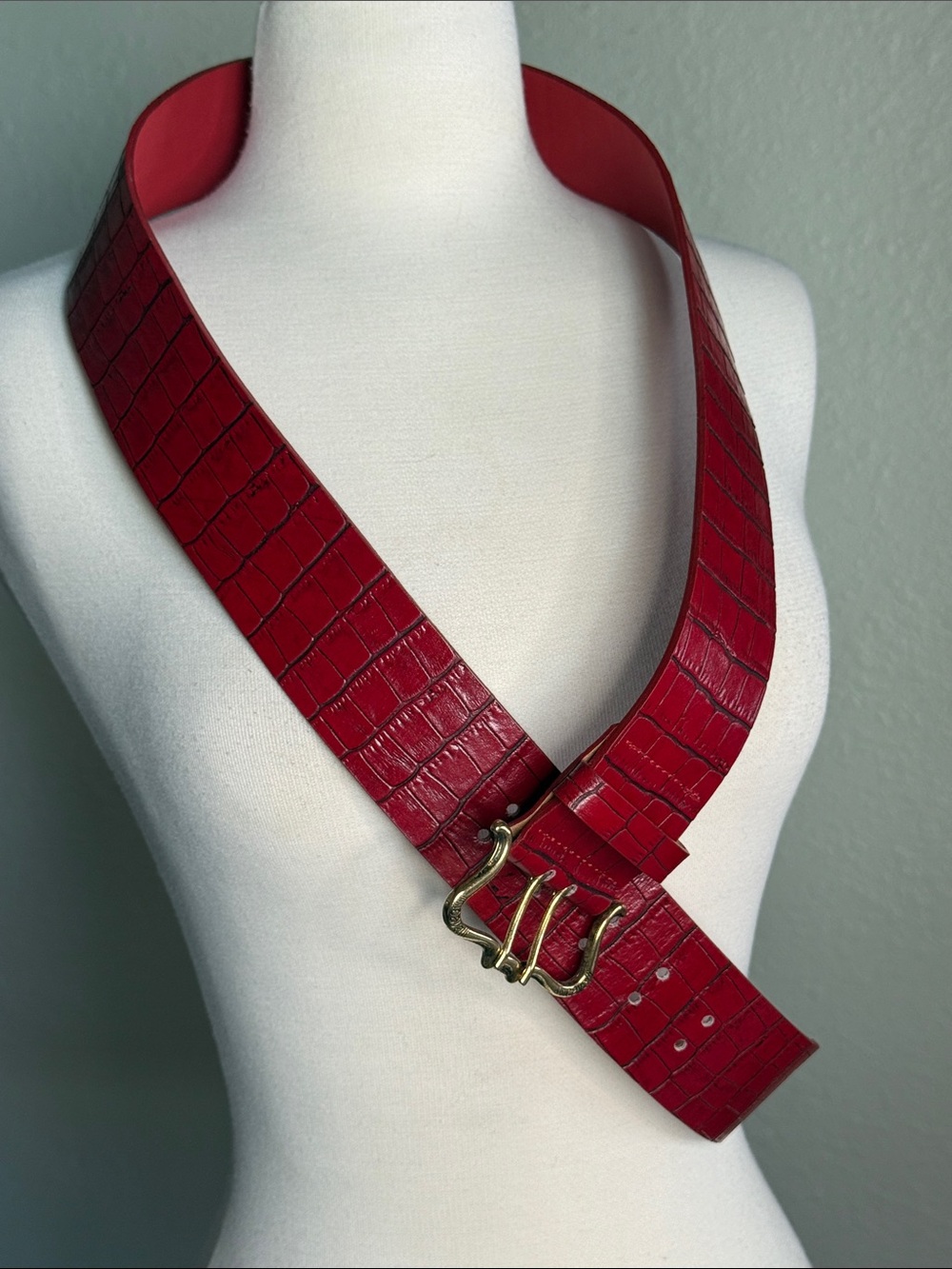 Vintage Just Cavalli crocodile-embossed leather